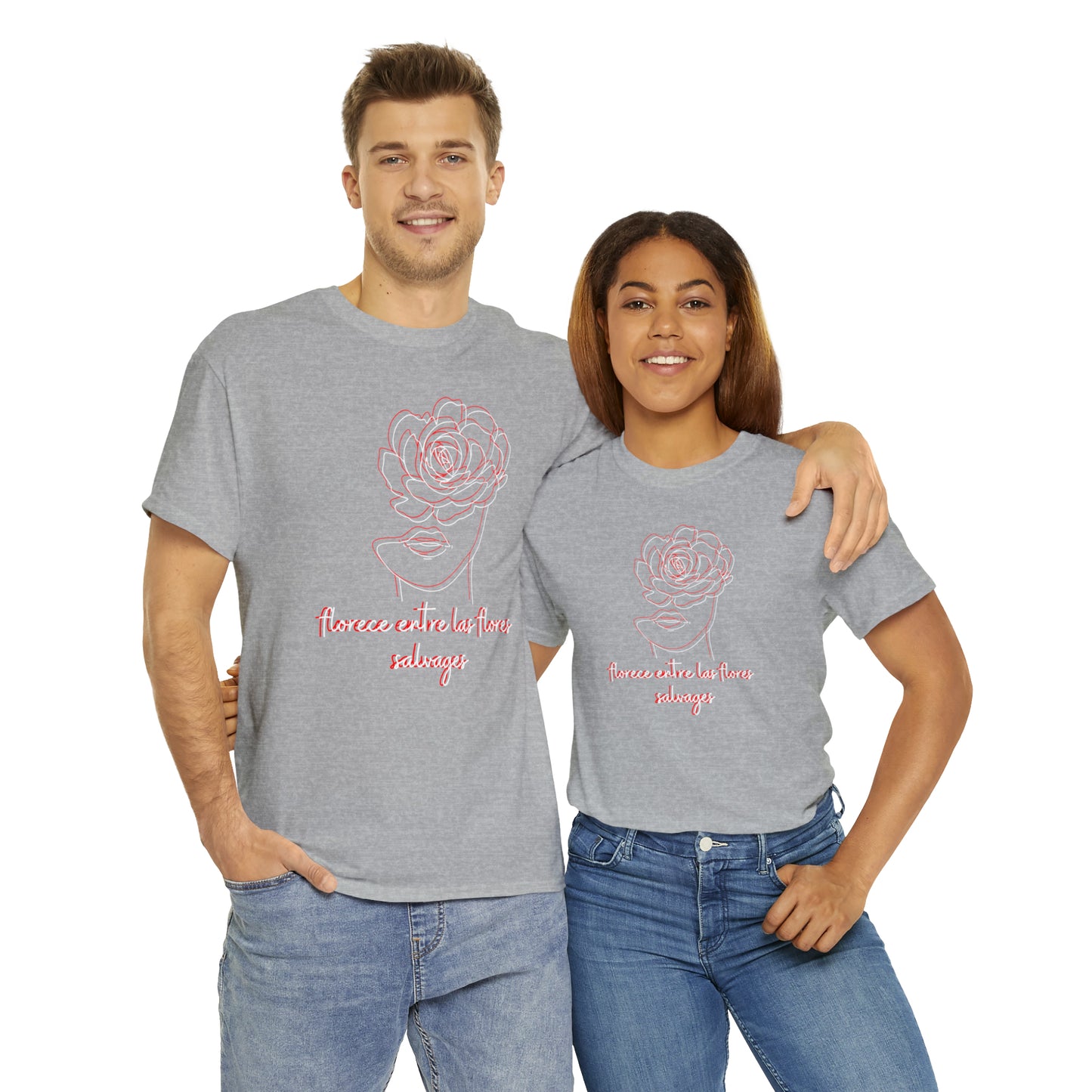 Florece Entre Flores Salvages Graphic Tshirt Unisex Heavy Cotton Tee