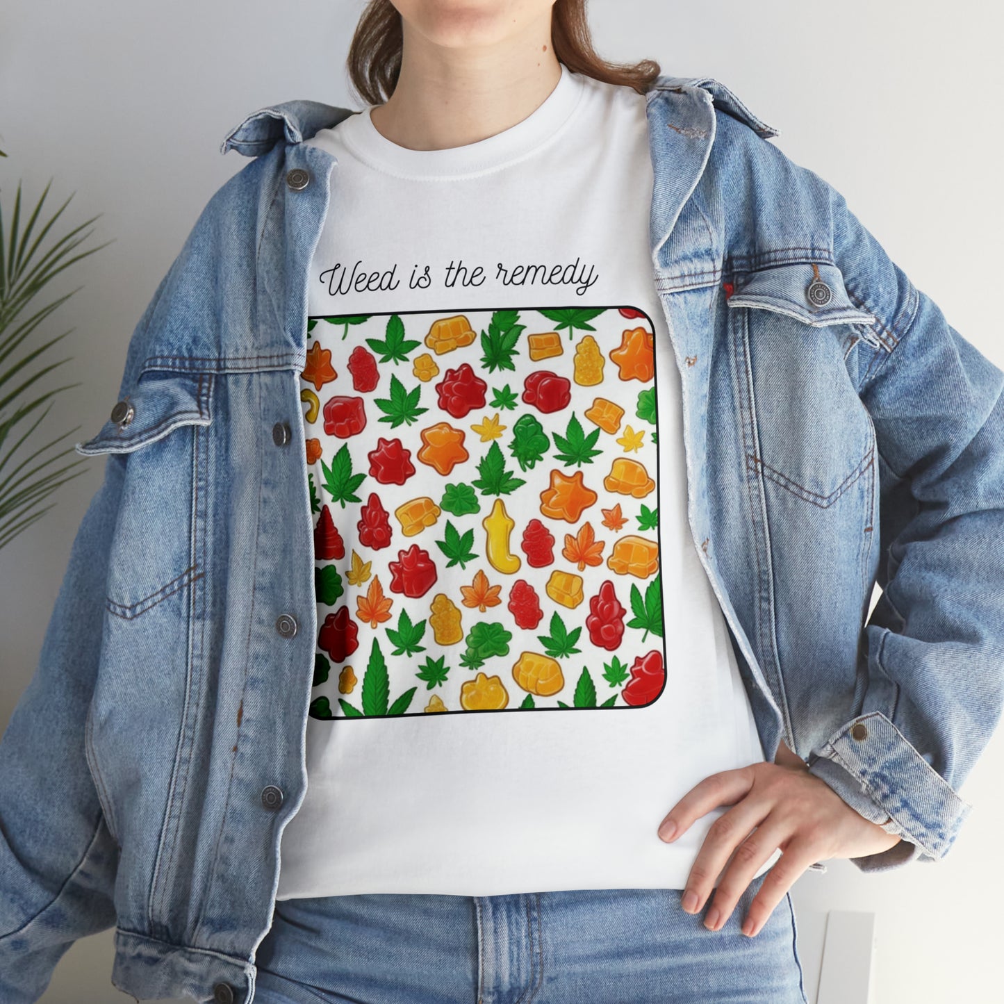 Unisex Heavy Cotton Tee Cannabis Enthusiast Series No. 20 Weed is The Remedy