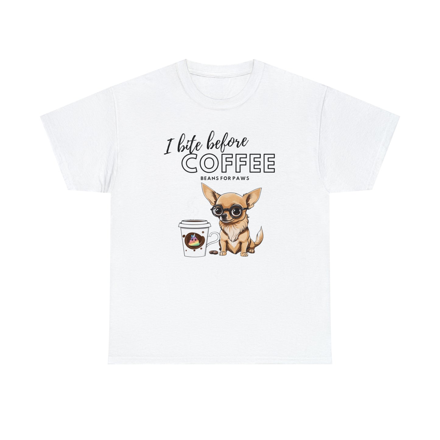 Beans for Paws Chihuahua & Coffee Graphic Tshirt Unisex Tee