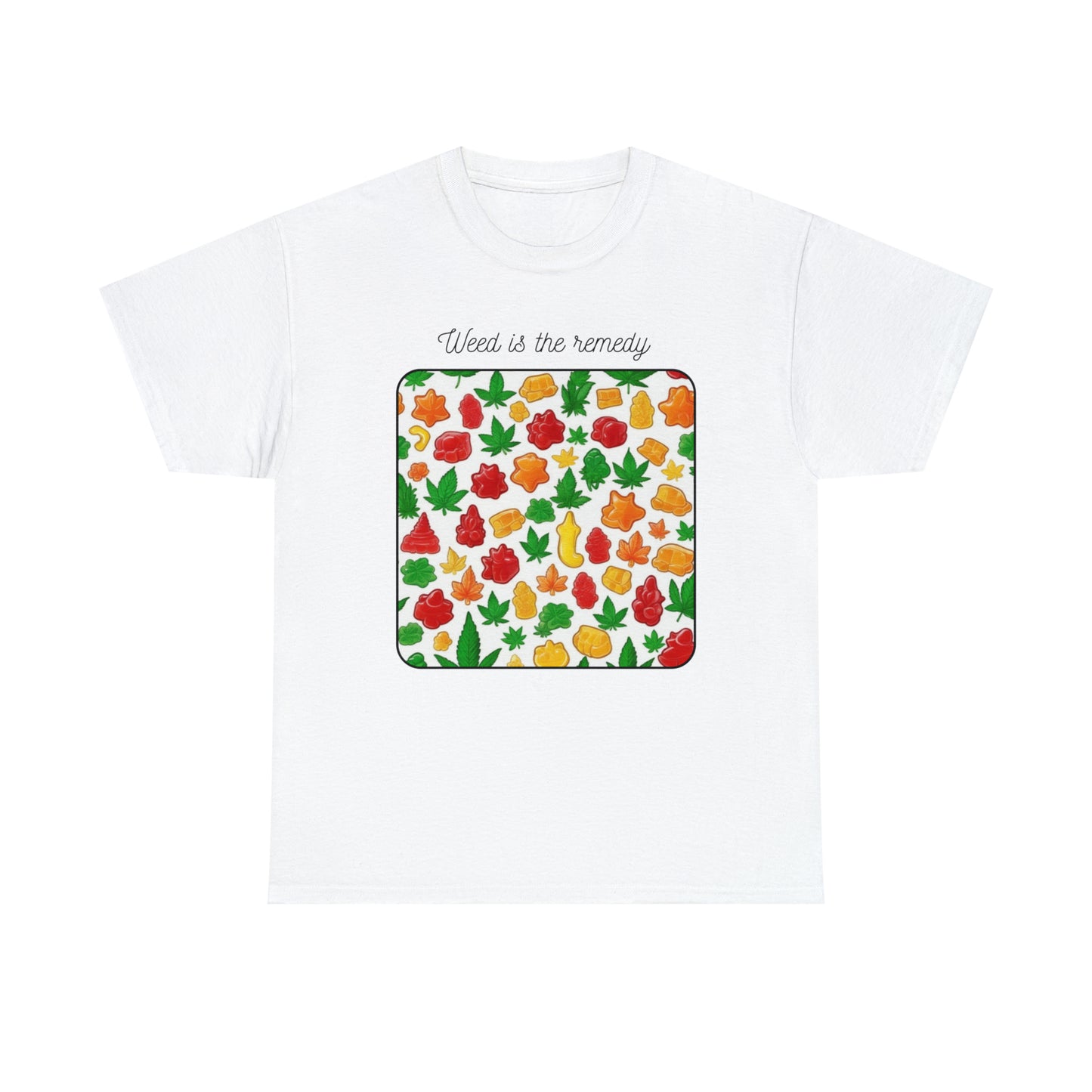 Unisex Heavy Cotton Tee Cannabis Enthusiast Series No. 20 Weed is The Remedy
