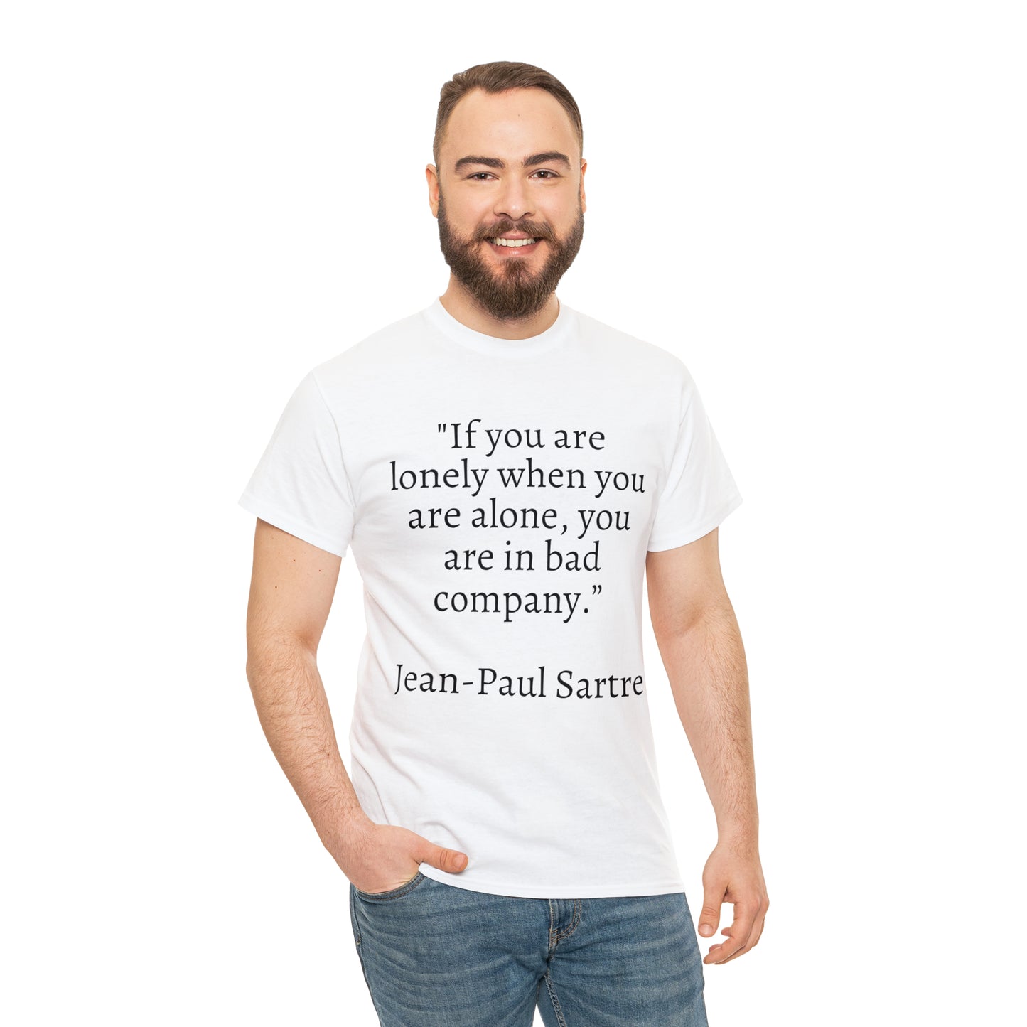 Unisex Heavy Cotton Tee Quotes Jean-Paul Sartre