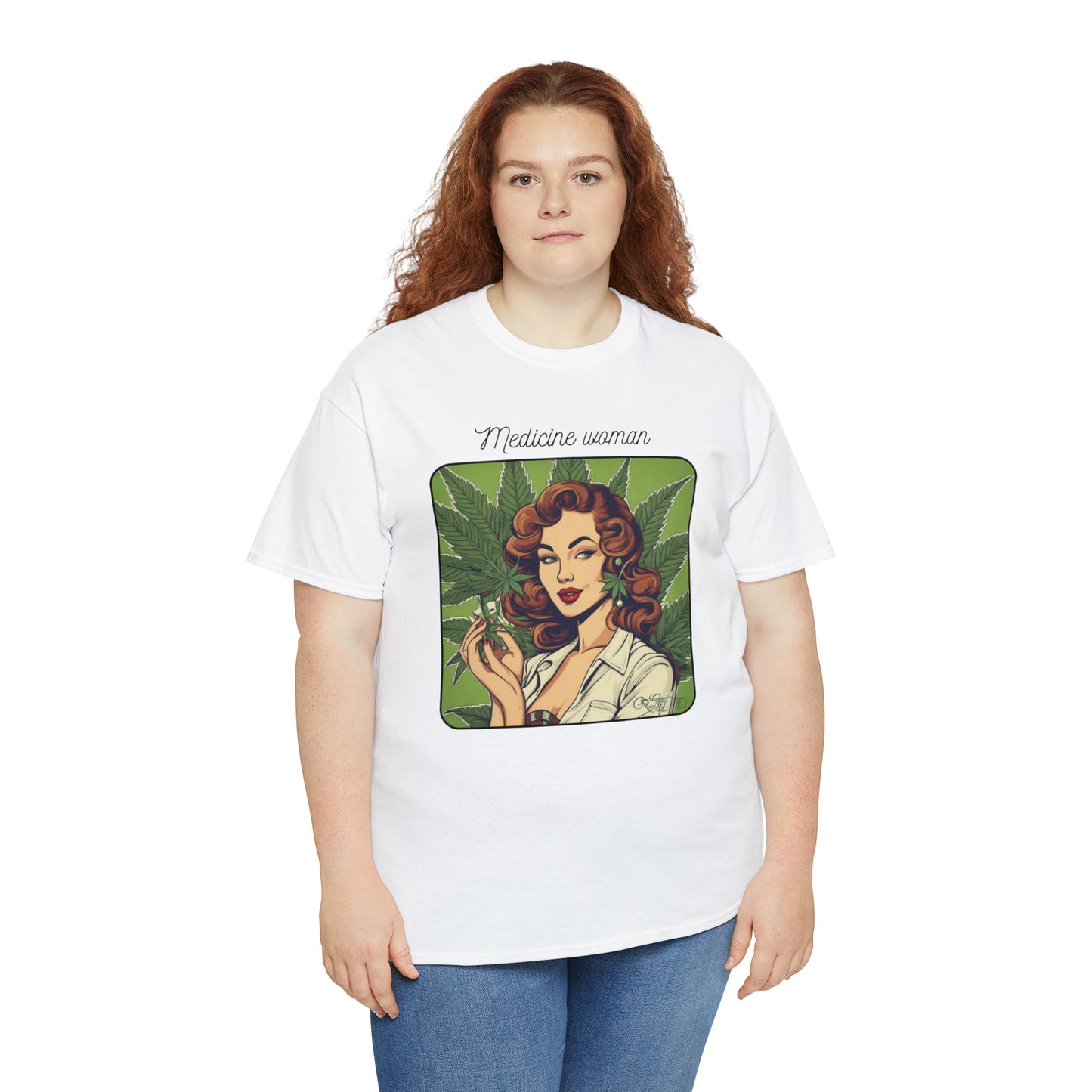 Unisex Heavy Cotton Tee Cannabis Enthusiast Medicine Woman Series No. 10