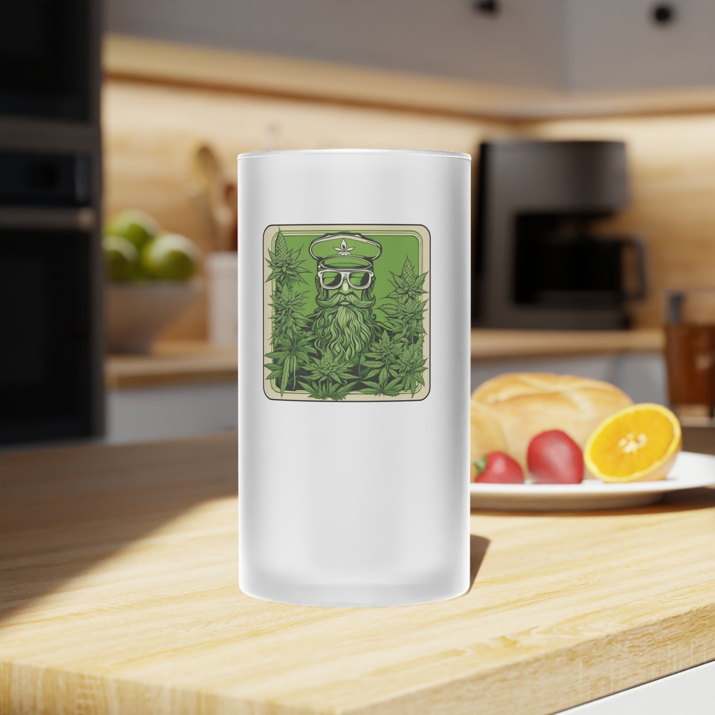 Frosted Glass Beer Mug Cannabis Enthusiast Series