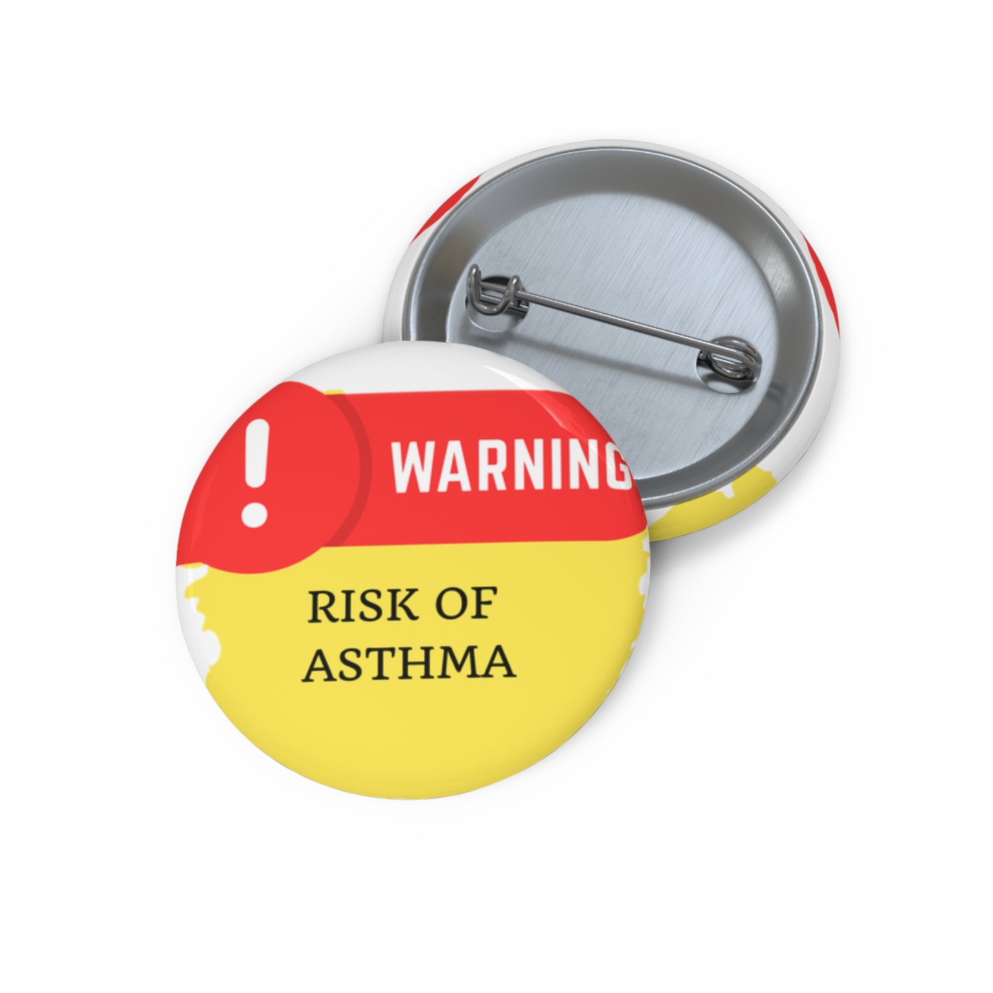 Medical Alert - Risk of Asthma Custom Pin Buttons