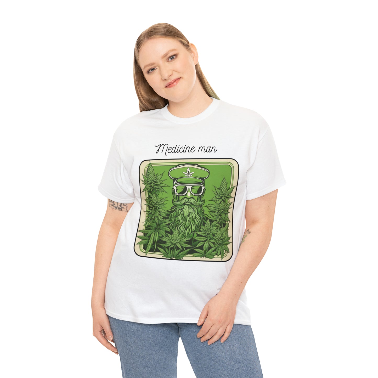 Unisex Heavy Cotton Tee Cannabis Enthusiast Medicine woman series No.3