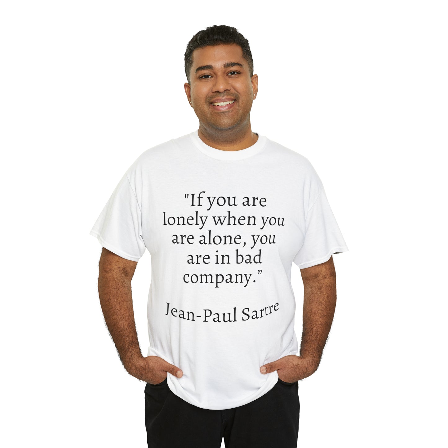 Unisex Heavy Cotton Tee Quotes Jean-Paul Sartre