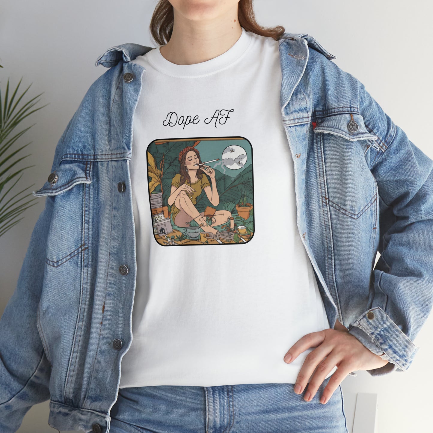 Unisex Heavy Cotton Tee Cannabis Enthusiast Series Dope AF