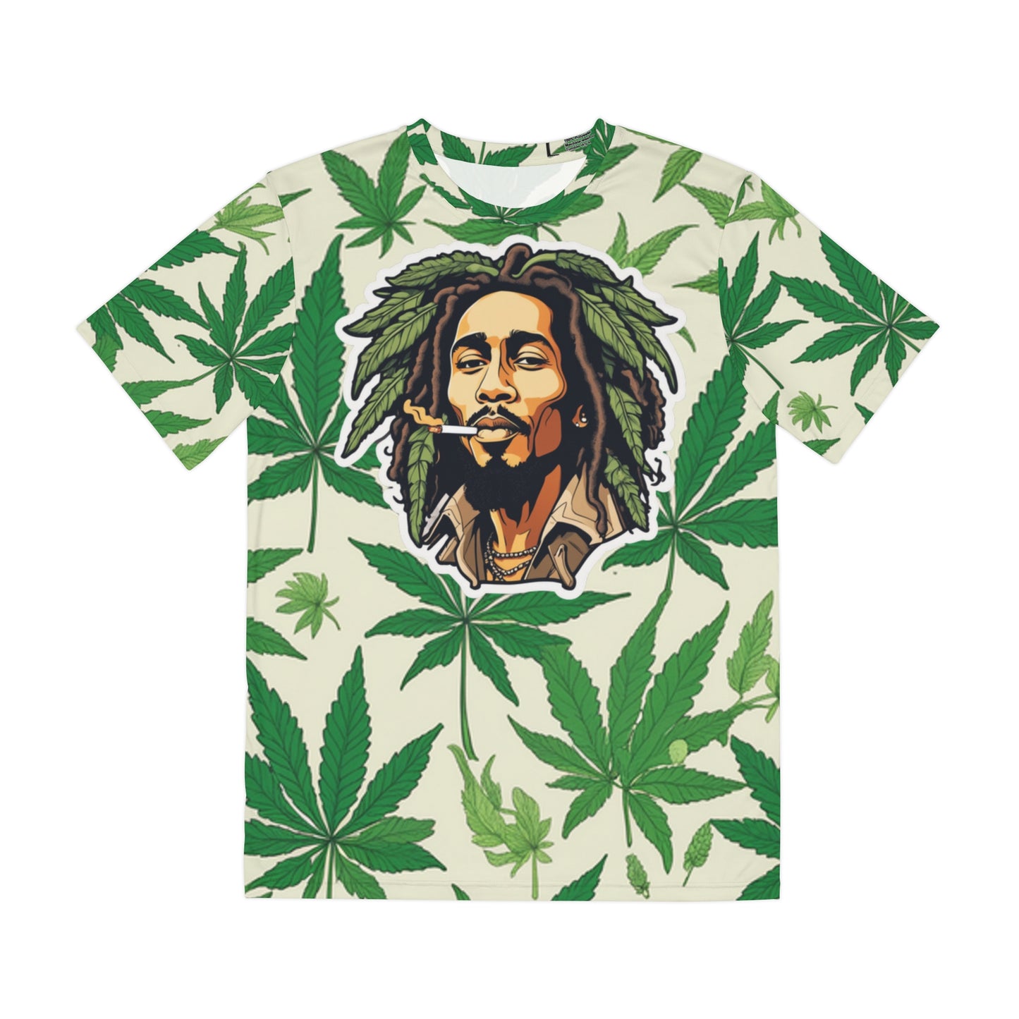 Men's Polyester Tee (AOP) rasta bob cannabis enthusiast