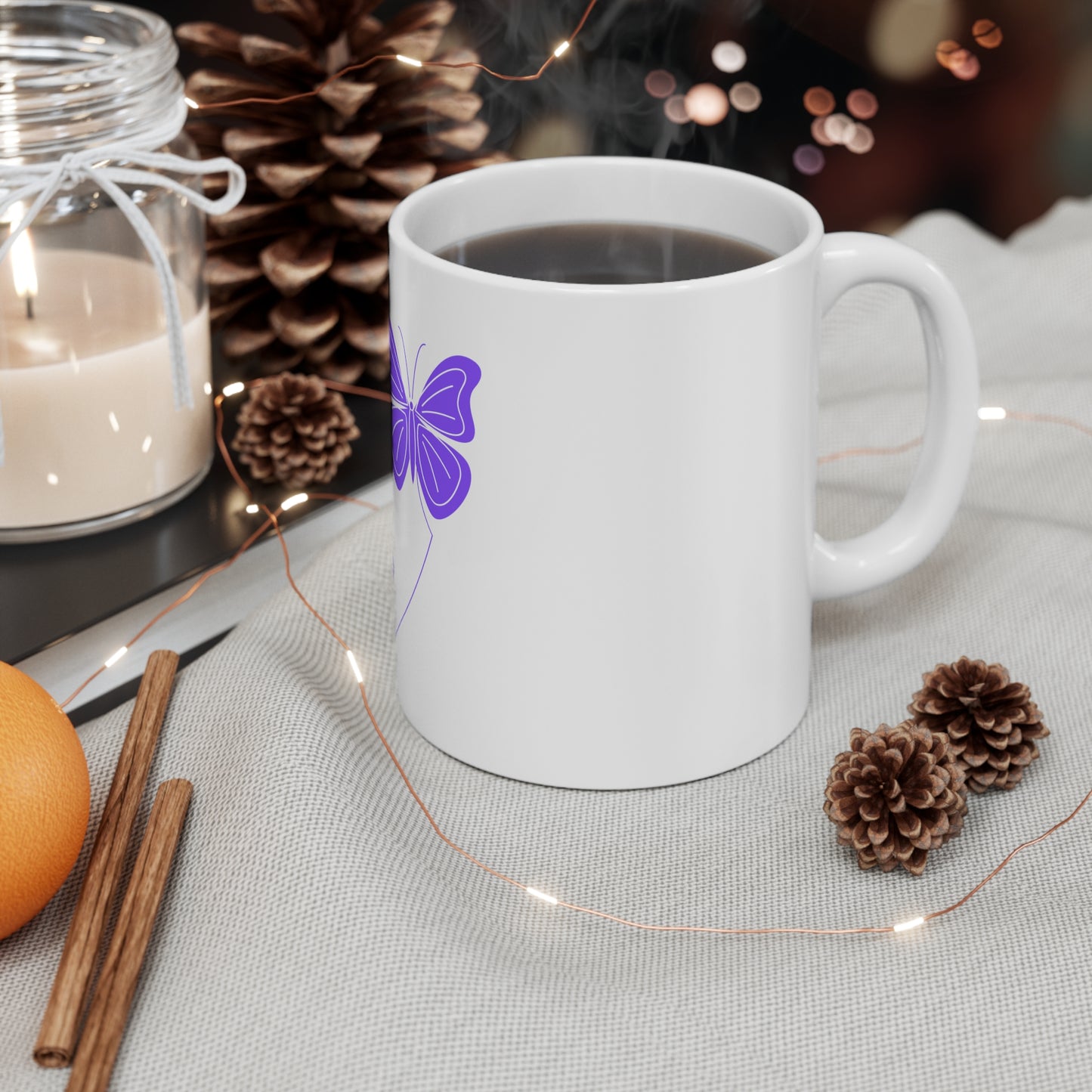 Ceramic Mug 11oz Butterfly Woman