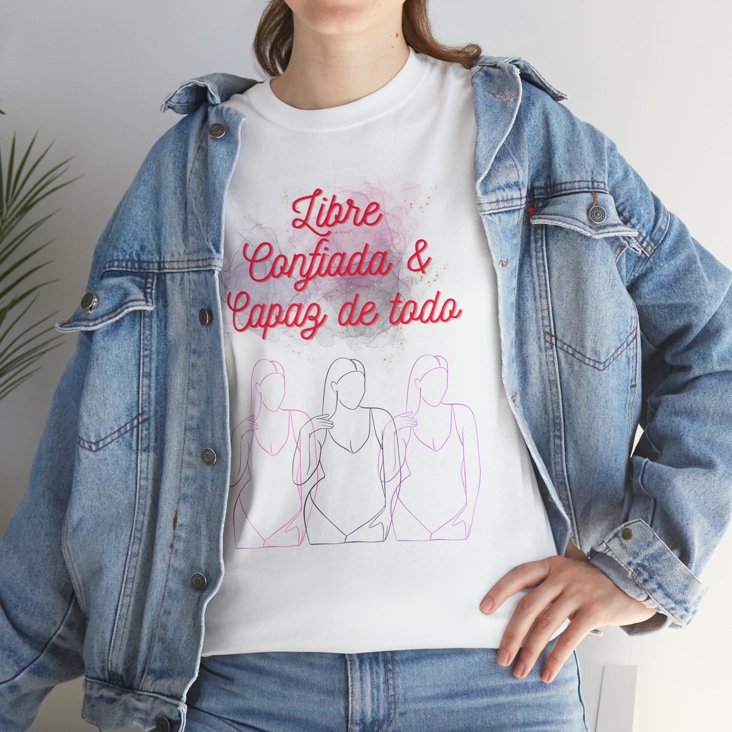 Libre, Confiada y Capaz de Todo Graphic Tshirt Unisex Heavy Cotton Tee