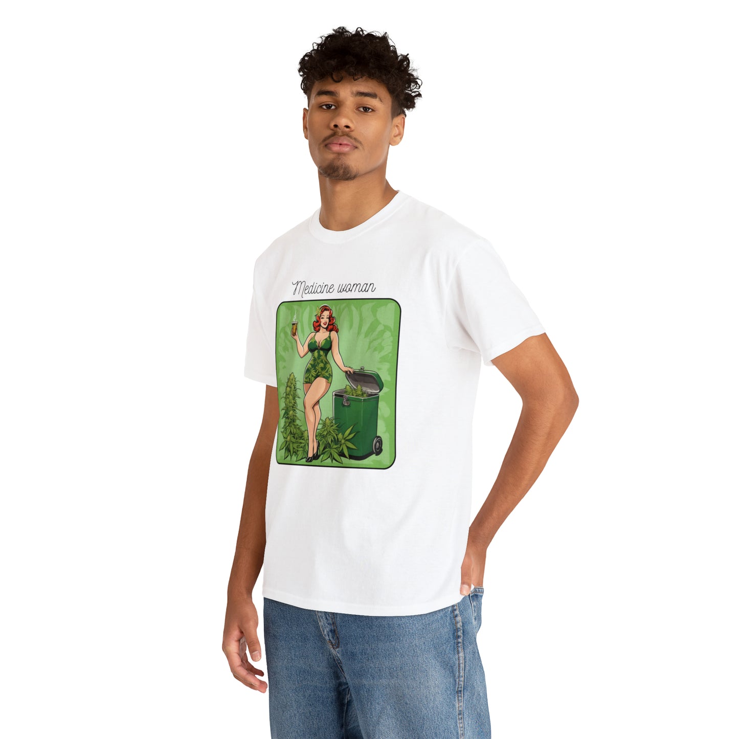 Unisex Heavy Cotton Tee Cannabis Enthusiast Medicine Woman Series No. 12