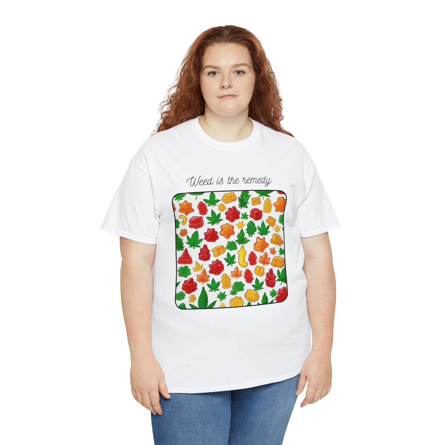 Unisex Heavy Cotton Tee Cannabis Enthusiast Series No. 20 Weed is The Remedy