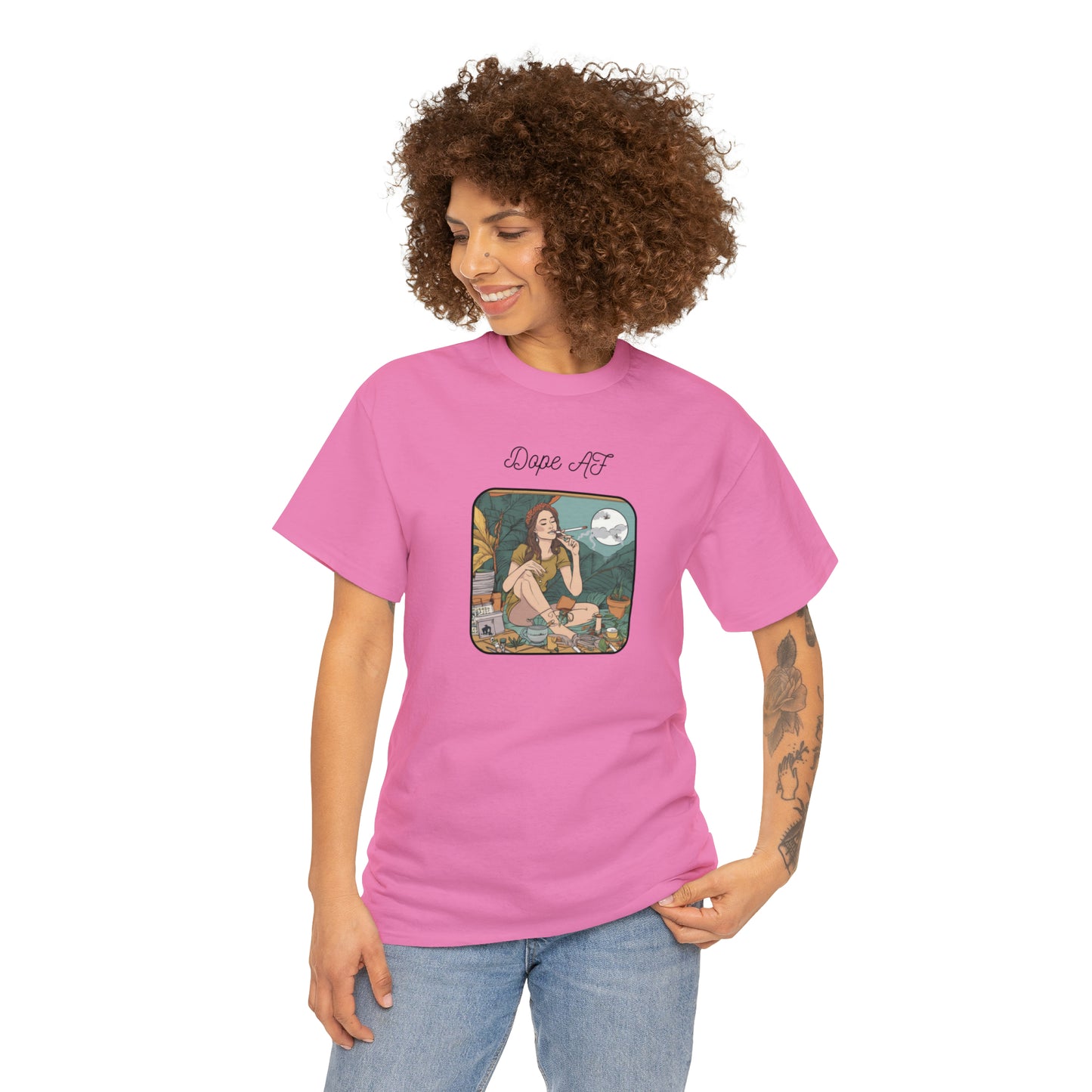 Unisex Heavy Cotton Tee Cannabis Enthusiast Series Dope AF