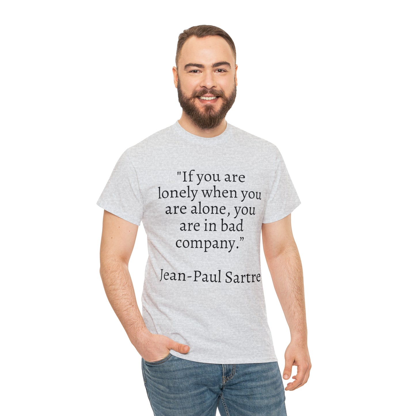 Unisex Heavy Cotton Tee Quotes Jean-Paul Sartre
