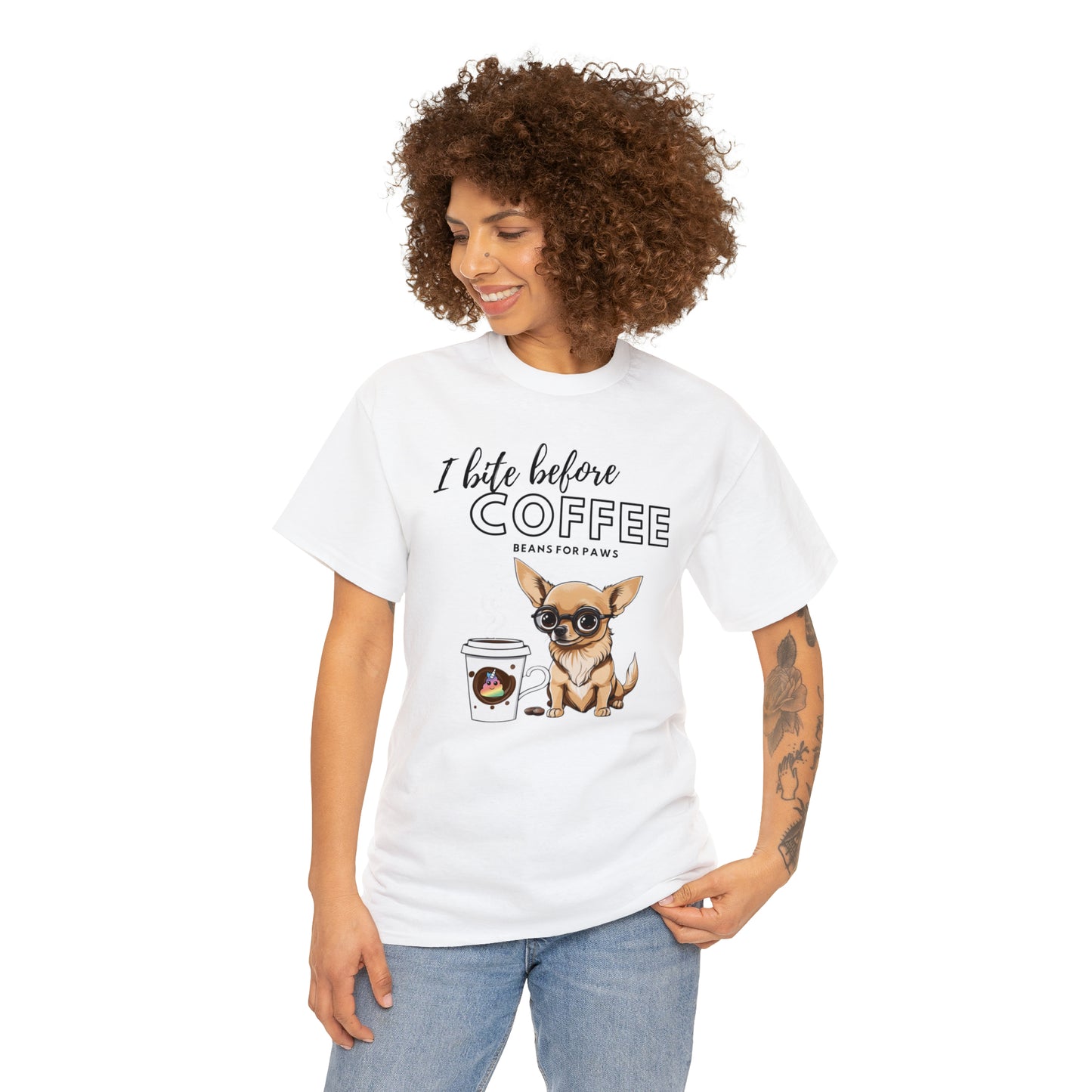 Beans for Paws Chihuahua & Coffee Graphic Tshirt Unisex Tee