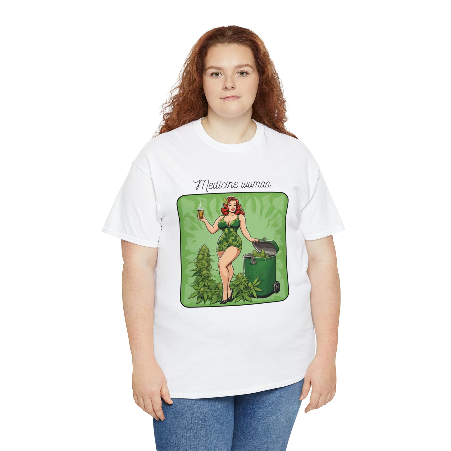 Unisex Heavy Cotton Tee Cannabis Enthusiast Medicine Woman Series No. 12