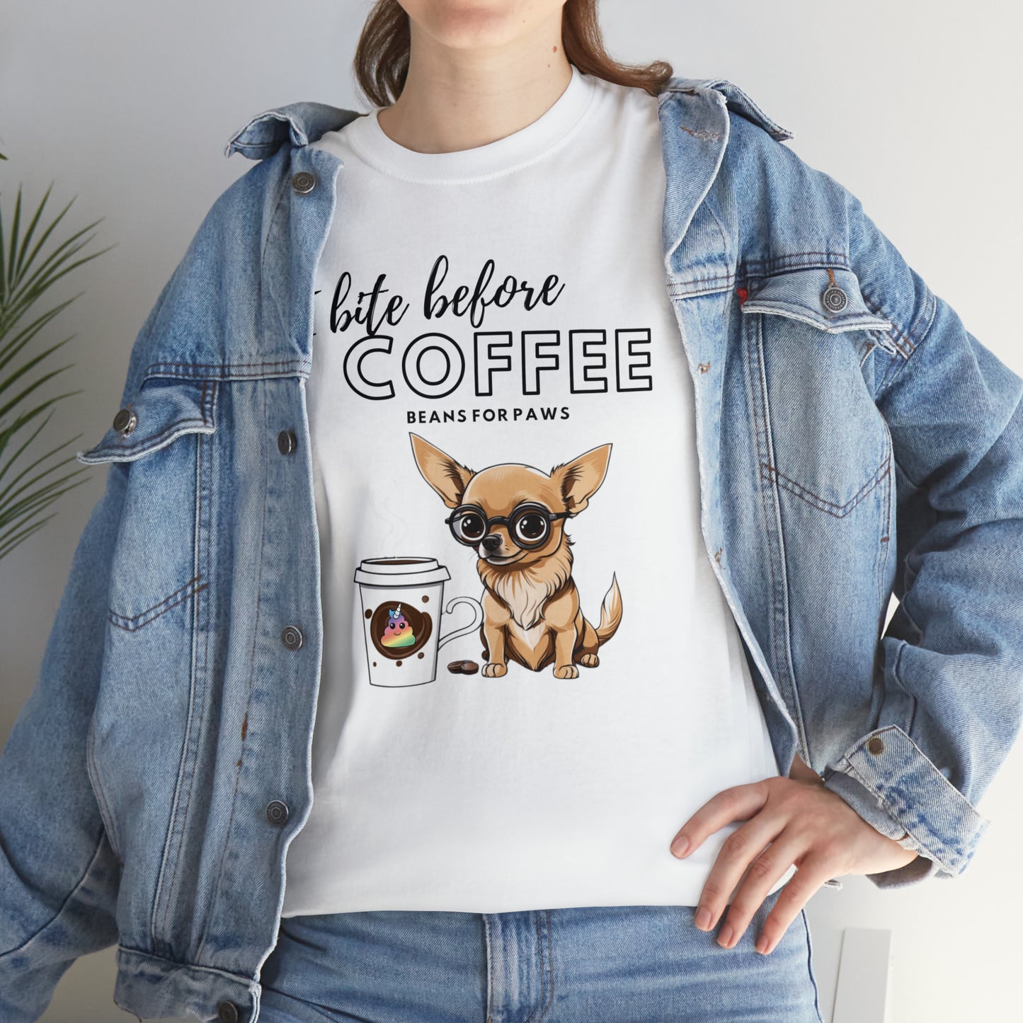 Beans for Paws Chihuahua & Coffee Graphic Tshirt Unisex Tee