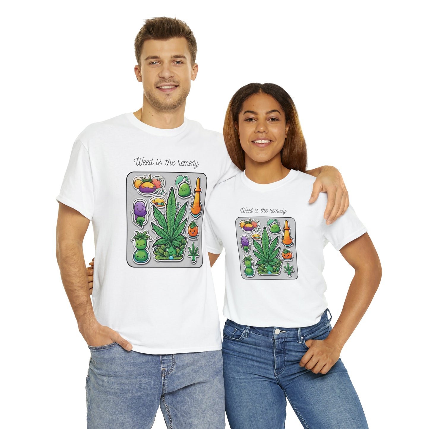 Unisex Heavy Cotton Tee Cannabis Enthusiast Series No. 21 Weed is The Remedy