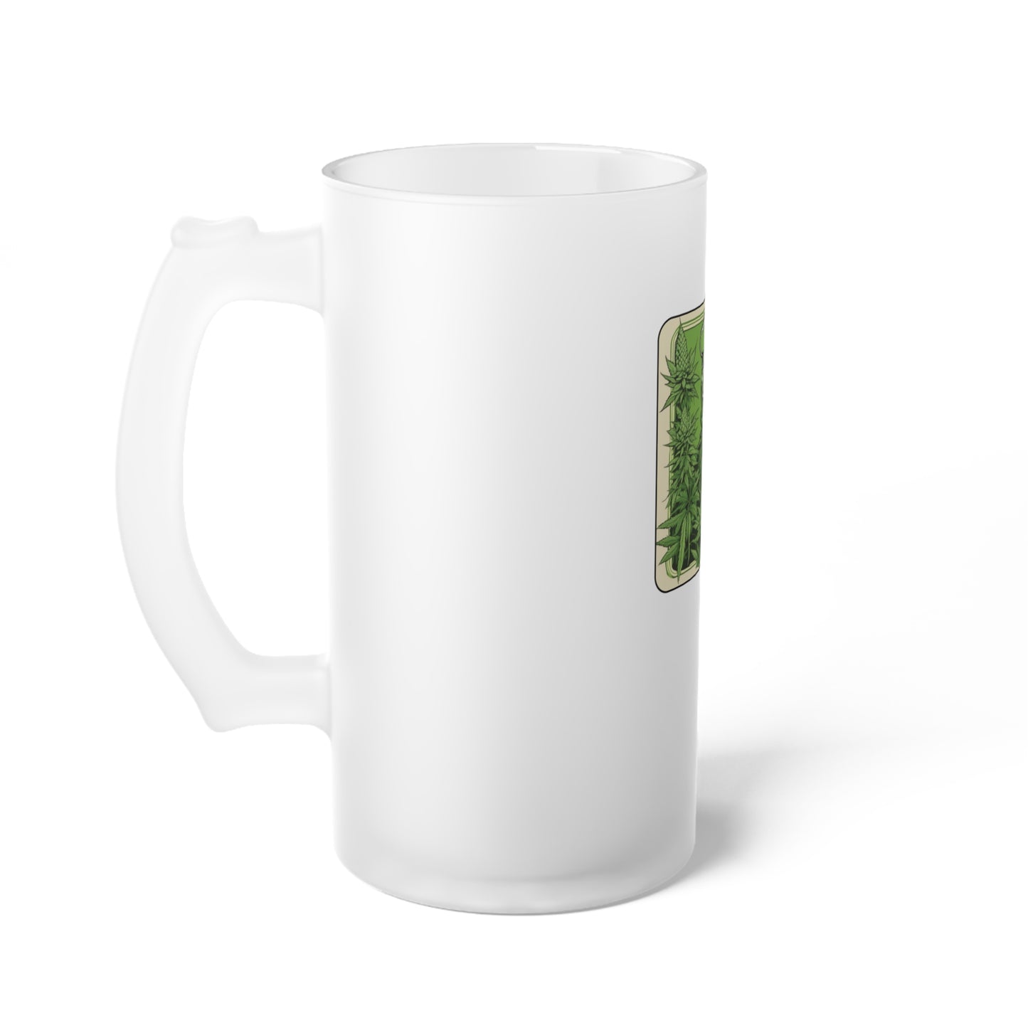 Frosted Glass Beer Mug Cannabis Enthusiast Series