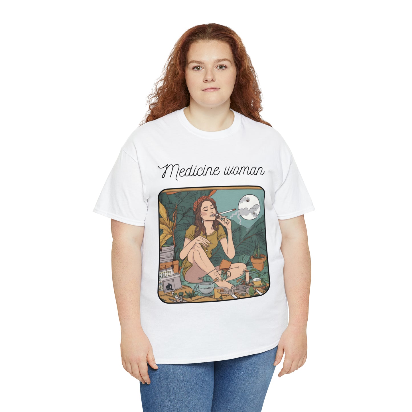 Unisex Heavy Cotton Tee Cannabis Enthusiast Medicine Woman Series No. 2