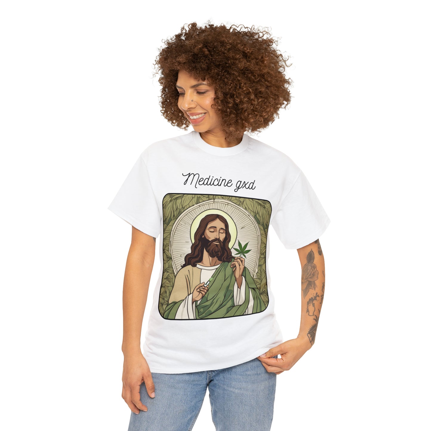 Unisex Heavy Cotton Tee Cannabis Enthusiast Medicine Woman Series No. 4