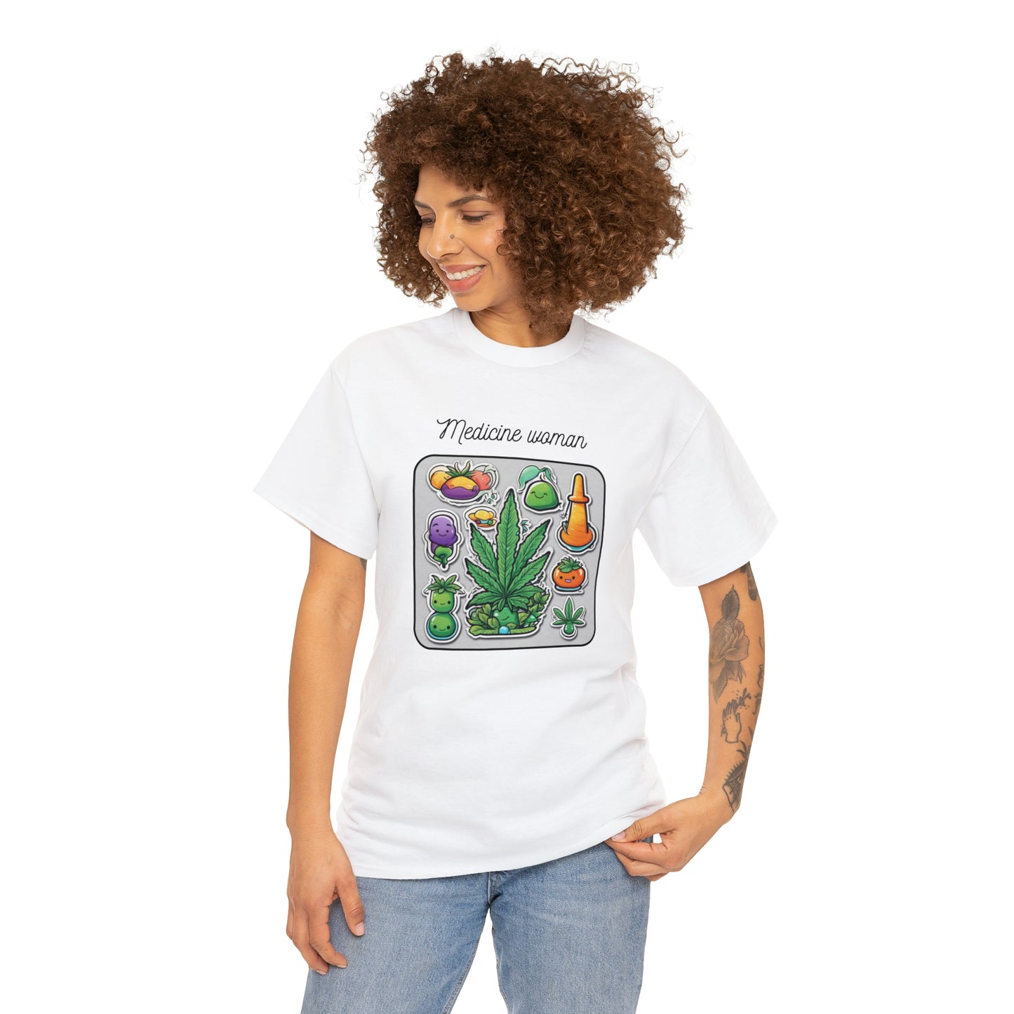 Unisex Heavy Cotton Tee Cannabis Enthusiast Medicine Woman Series No. 9