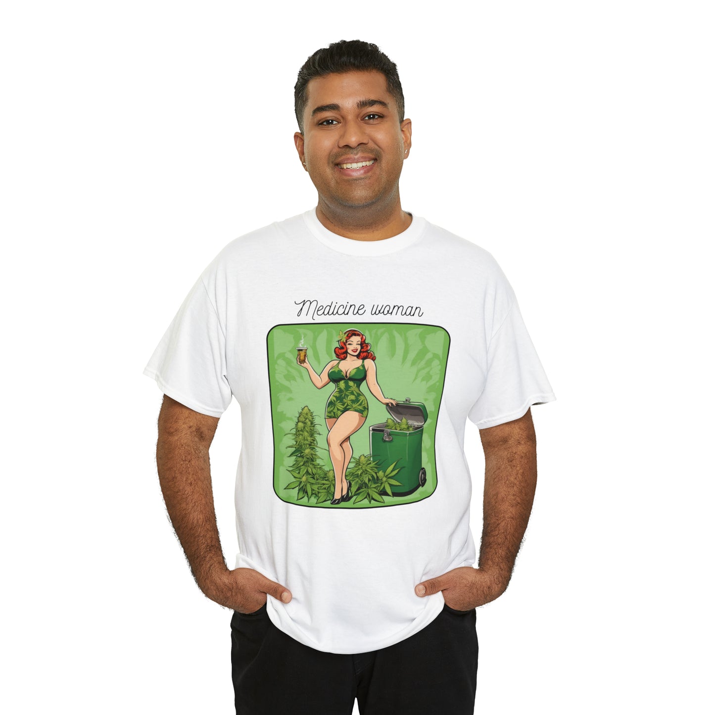 Unisex Heavy Cotton Tee Cannabis Enthusiast Medicine Woman Series No. 12