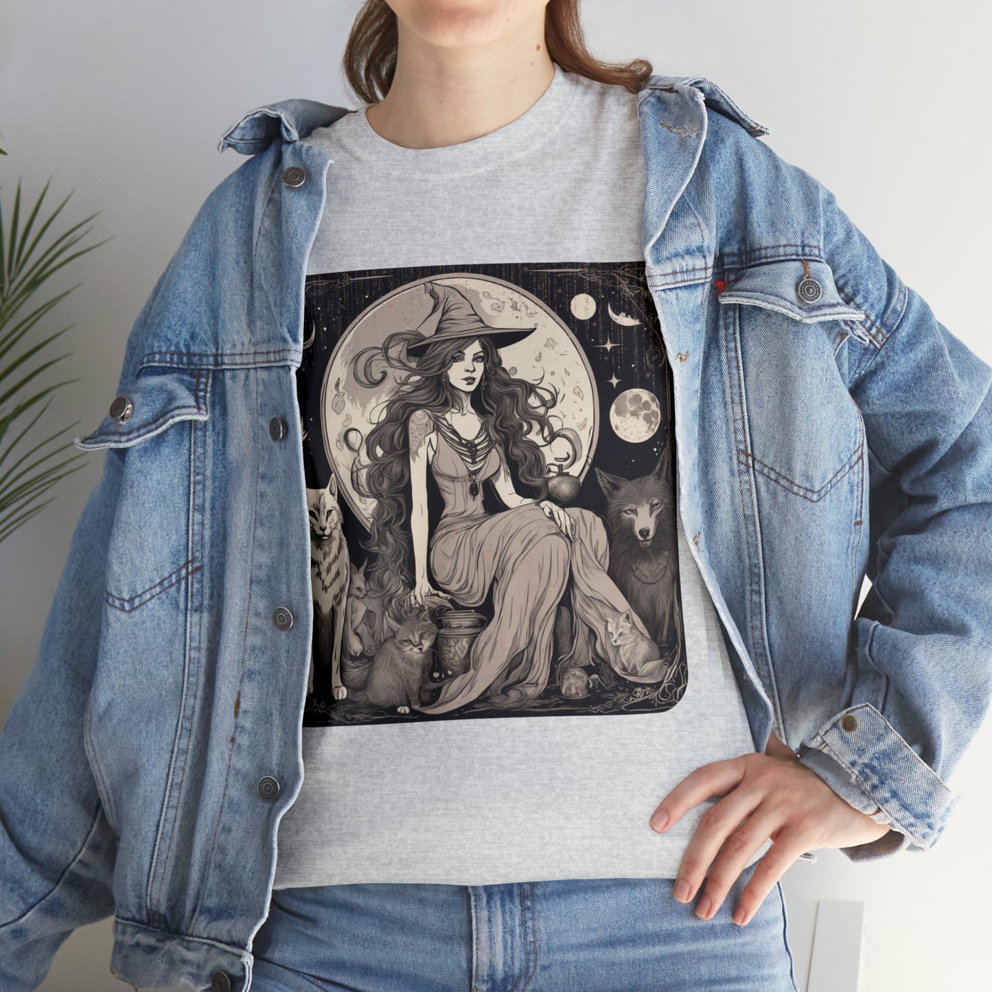 Unisex Heavy Cotton Tee Witchy Vibes and Familiars