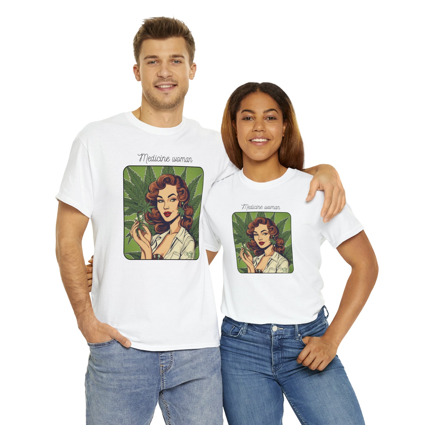 Unisex Heavy Cotton Tee Cannabis Enthusiast Medicine Woman Series No. 10