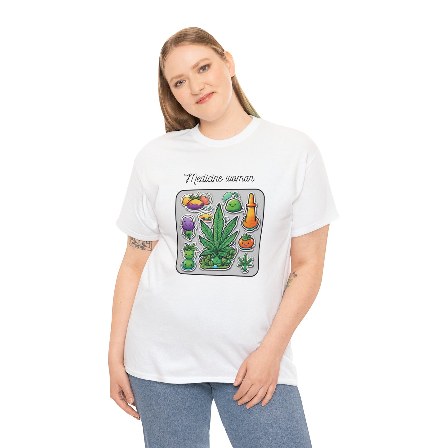 Unisex Heavy Cotton Tee Cannabis Enthusiast Medicine Woman Series No. 9