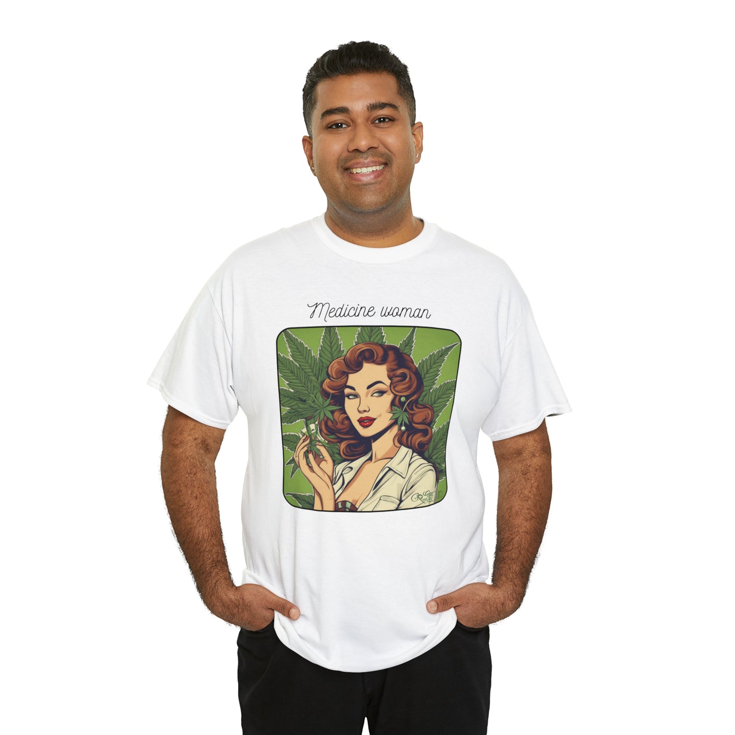 Unisex Heavy Cotton Tee Cannabis Enthusiast Medicine Woman Series No. 10