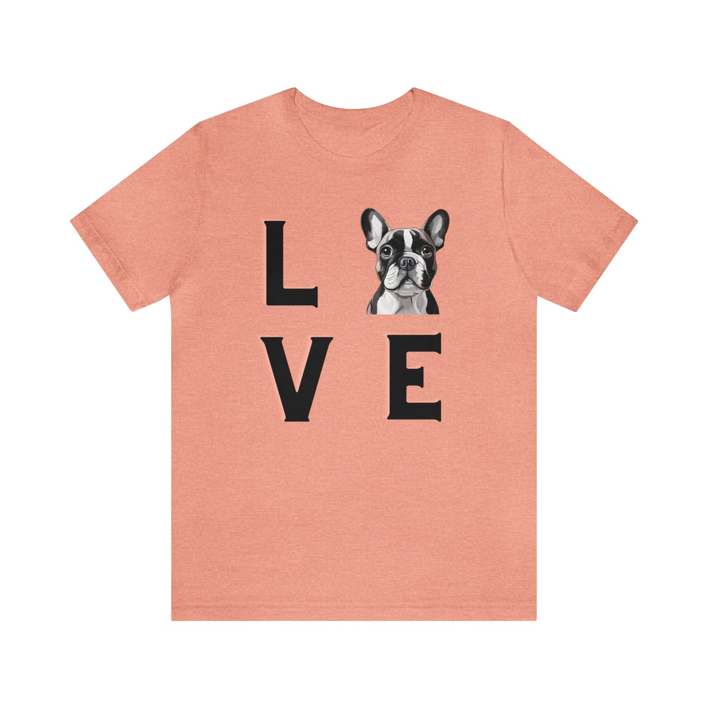Frenchie Puppy LOVE Unisex Jersey Short Sleeve Tee