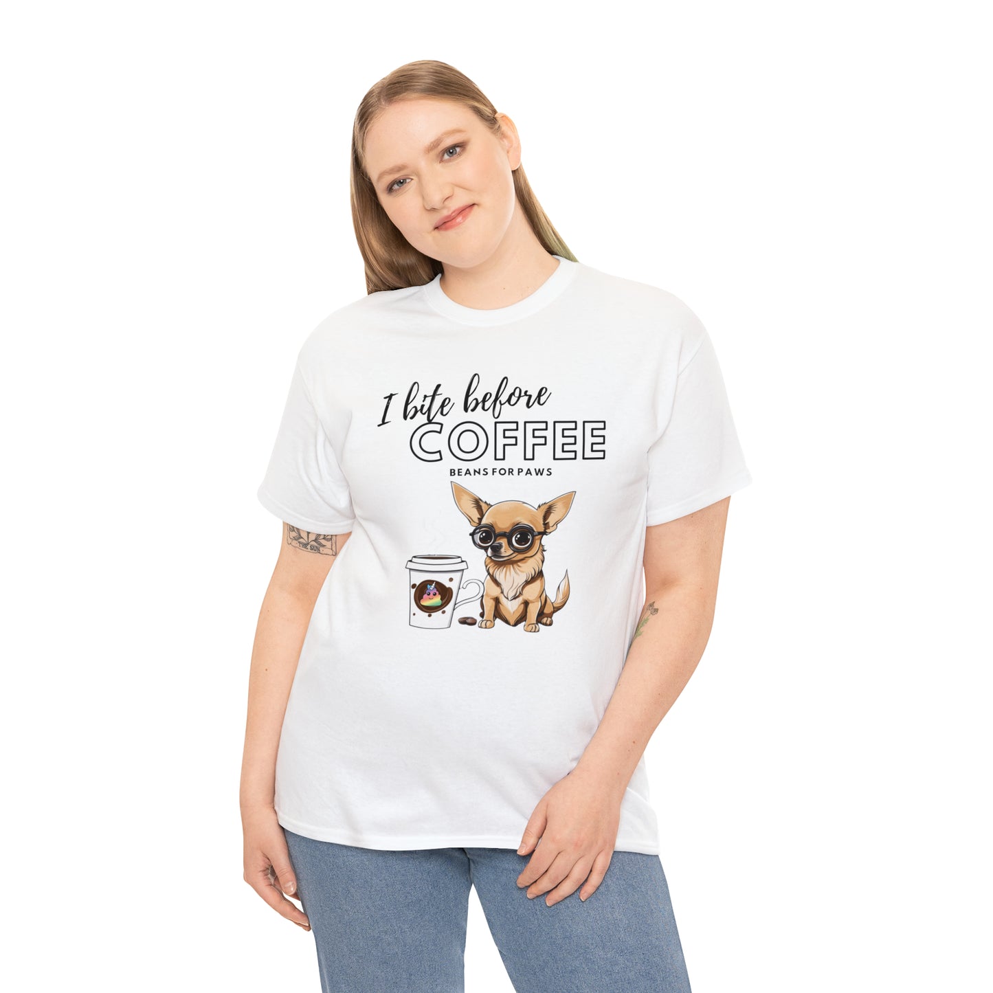 Beans for Paws Chihuahua & Coffee Graphic Tshirt Unisex Tee