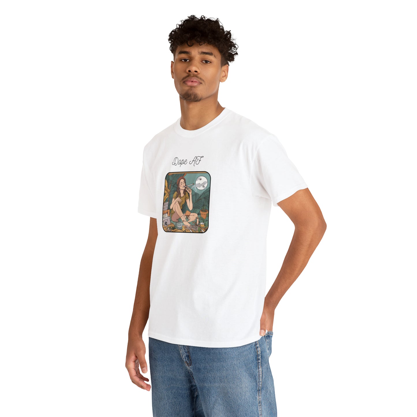 Unisex Heavy Cotton Tee Cannabis Enthusiast Series Dope AF