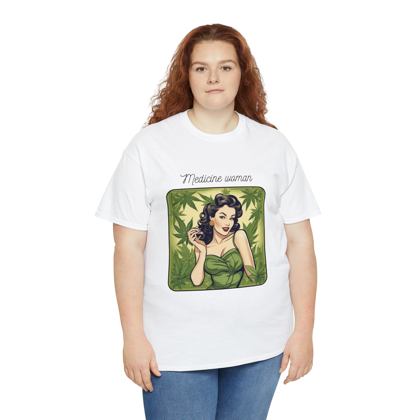 Unisex Heavy Cotton Tee Cannabis Enthusiast Medicine Woman Series No. 11