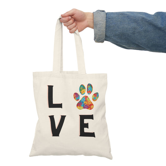 Puppy LOVE Natural Tote Bag