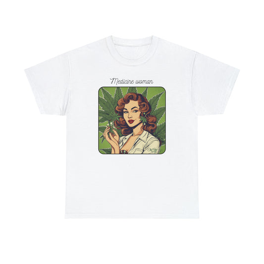 Unisex Heavy Cotton Tee Cannabis Enthusiast Medicine Woman Series No. 10