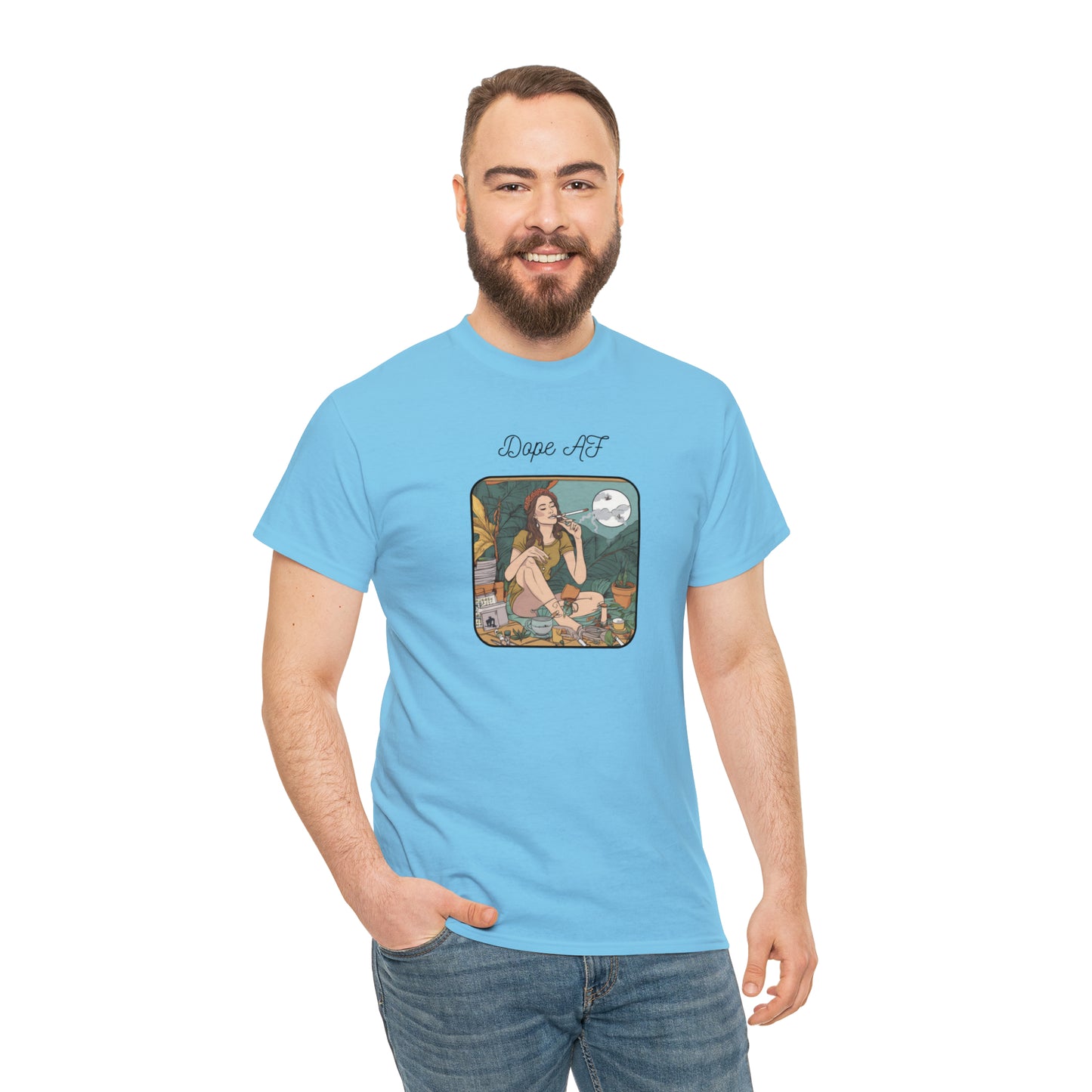 Unisex Heavy Cotton Tee Cannabis Enthusiast Series Dope AF