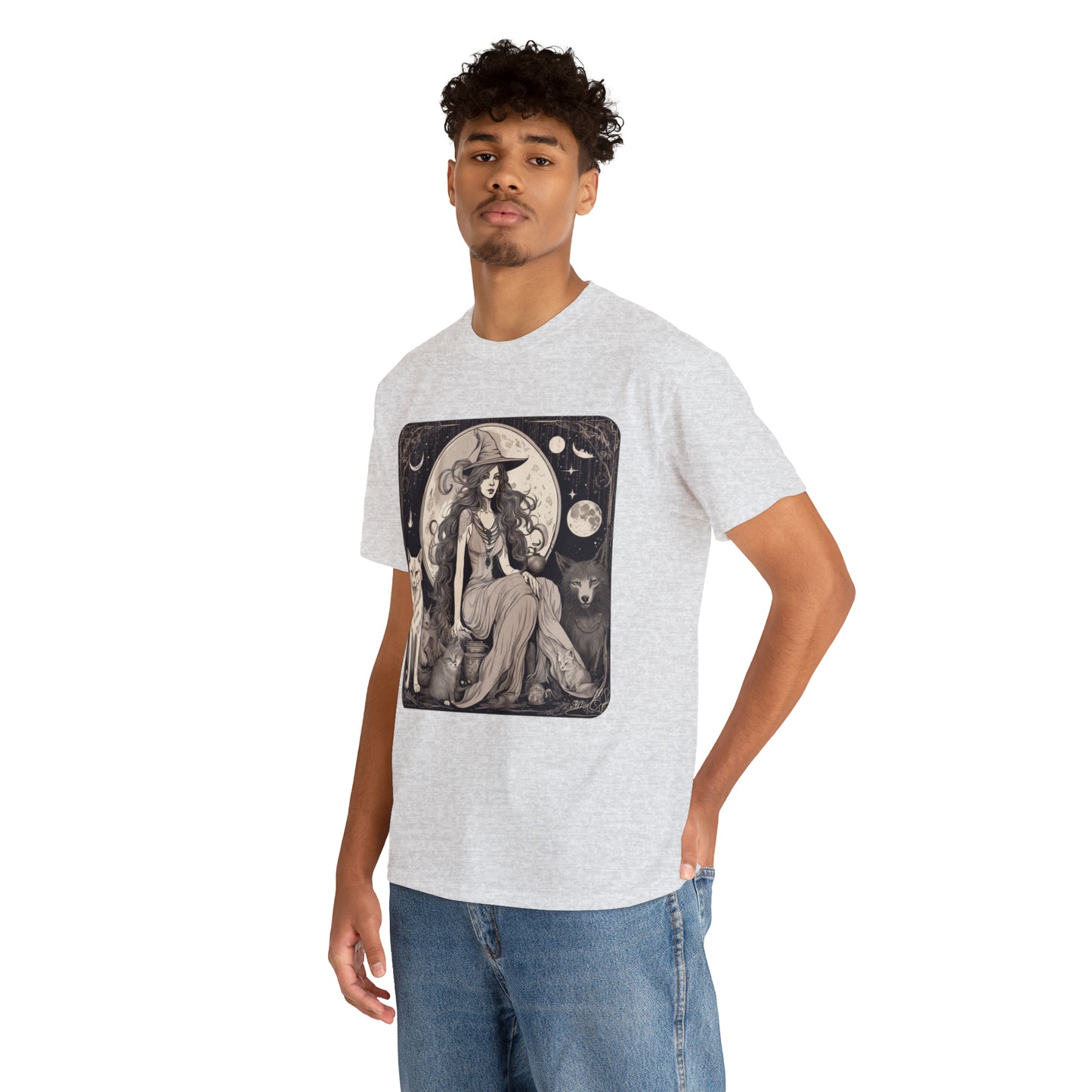 Unisex Heavy Cotton Tee Witchy Vibes and Familiars