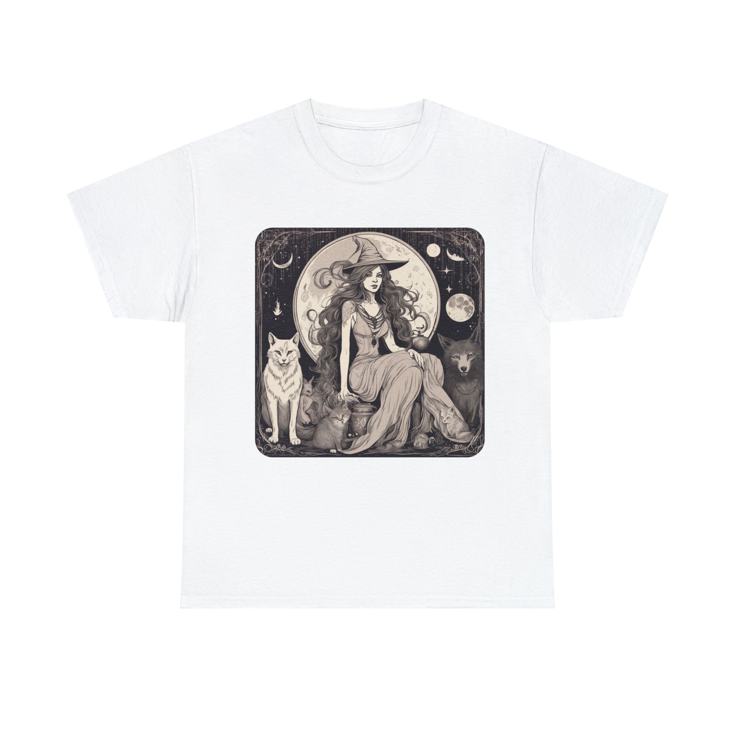 Unisex Heavy Cotton Tee Witchy Vibes and Familiars