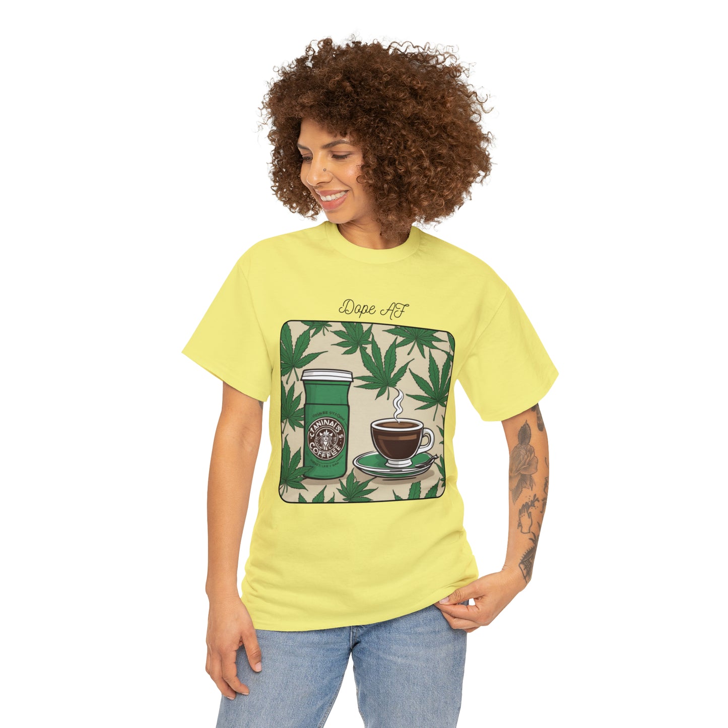 Unisex Heavy Cotton Tee Cannabis Enthusiast Series Dope AF