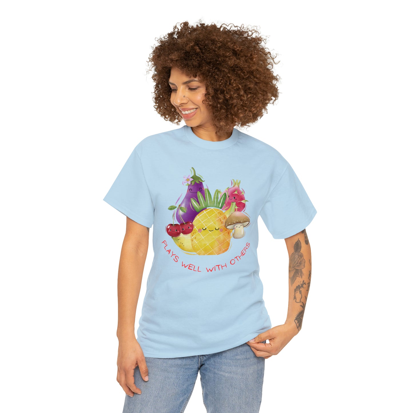 Plays Well With Others Graphic Tshirt Unisex Heavy Cotton Tee