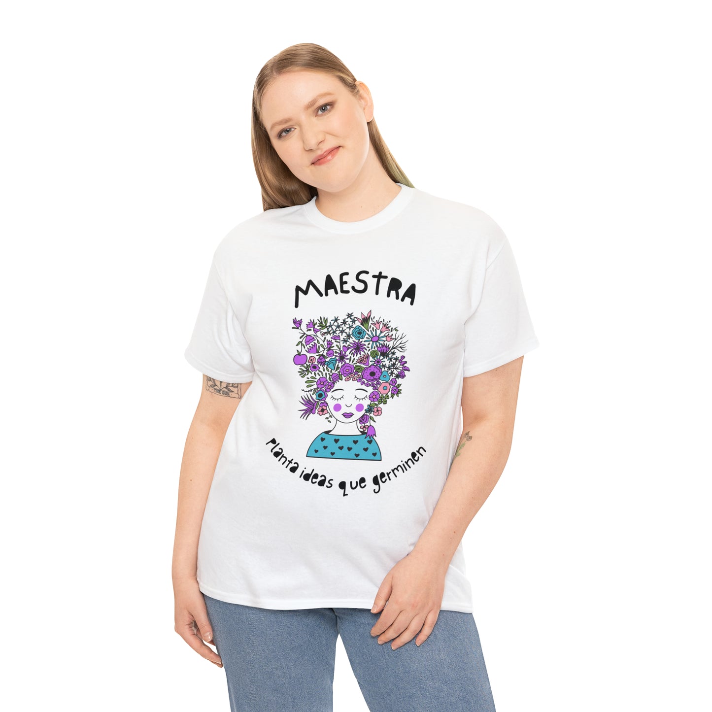 Maestra Planta Ideas Que Germinen Graphic Tshirt Unisex Heavy Cotton Tee