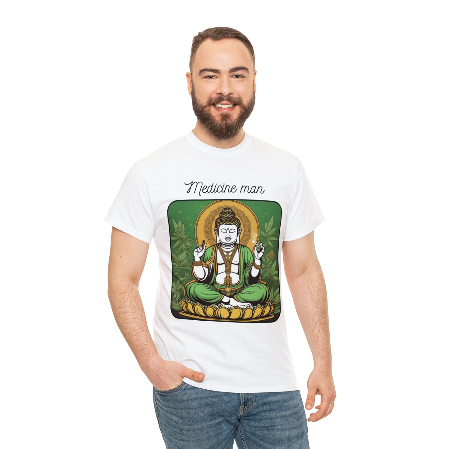 Unisex Heavy Cotton Tee Cannabis Enthusiast Medicine Man Series No. 6