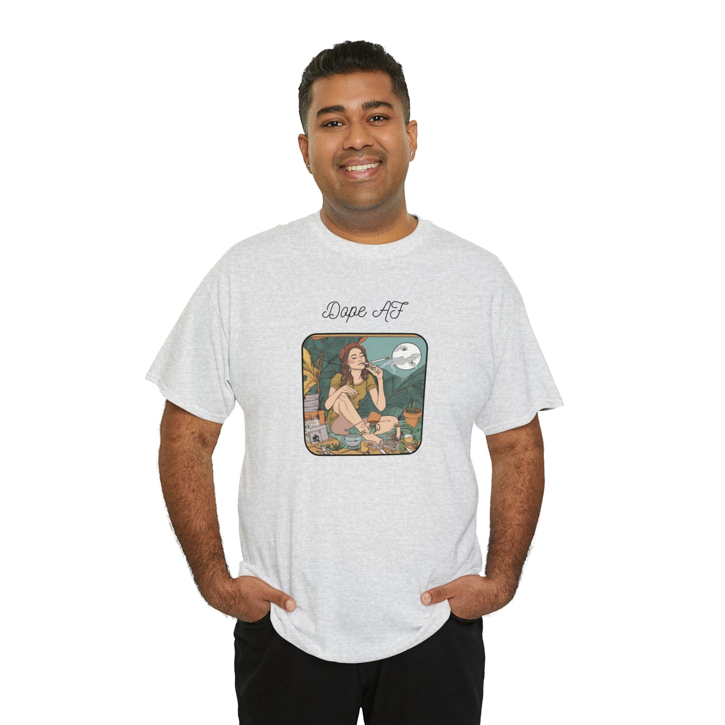 Unisex Heavy Cotton Tee Cannabis Enthusiast Series Dope AF