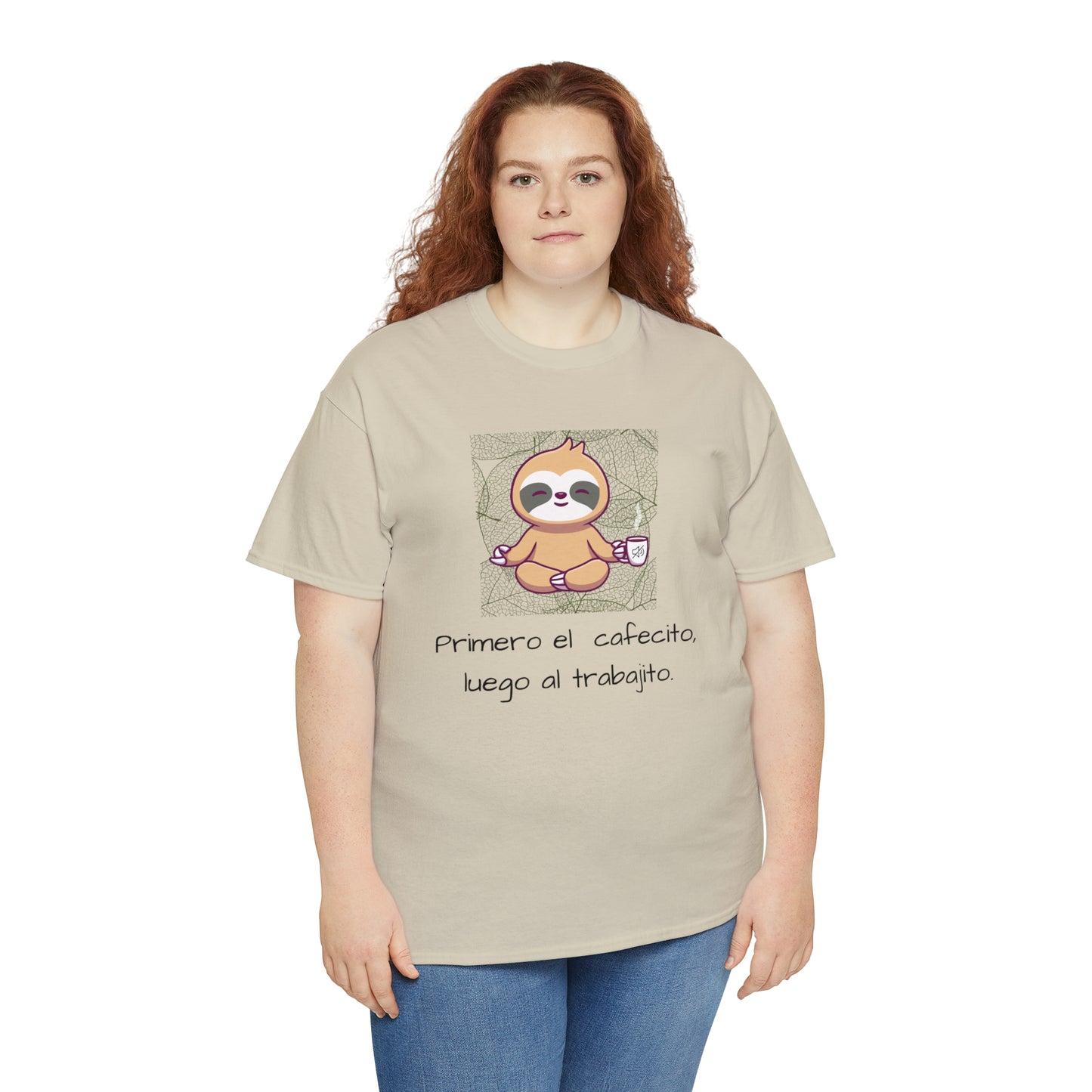 Sloth Cafecito Graphic Tshirt Unisex Heavy Cotton Tee