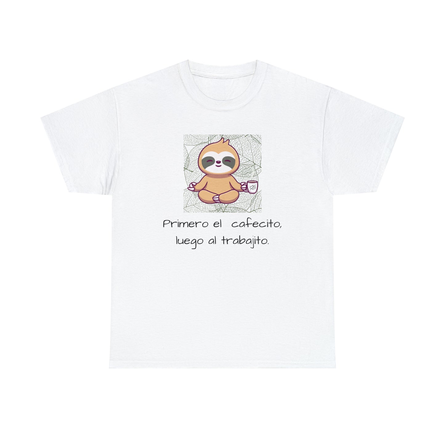 Sloth Cafecito Graphic Tshirt Unisex Heavy Cotton Tee