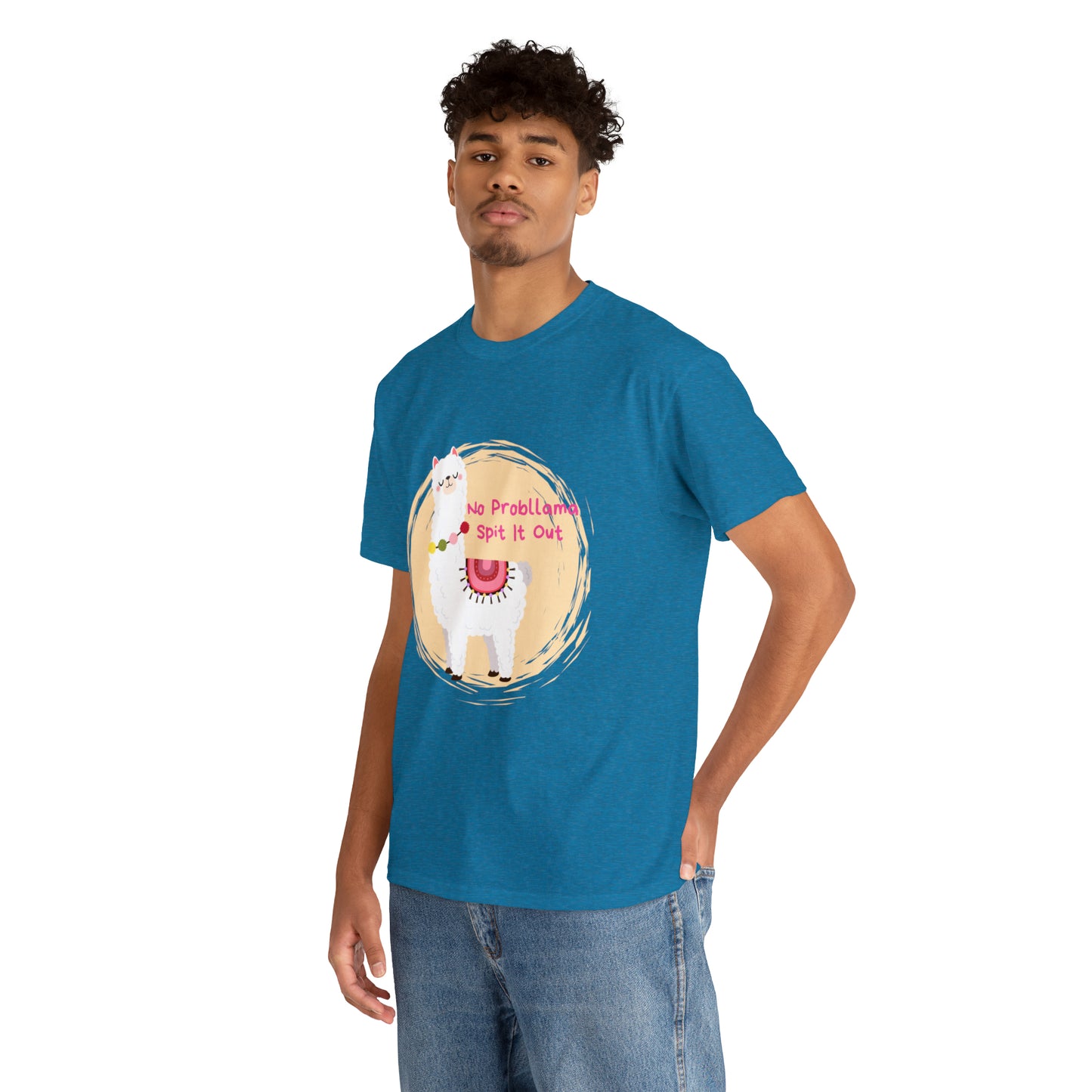 No Probllama Spit It Out Graphic Tshirt Unisex Heavy Cotton Tee