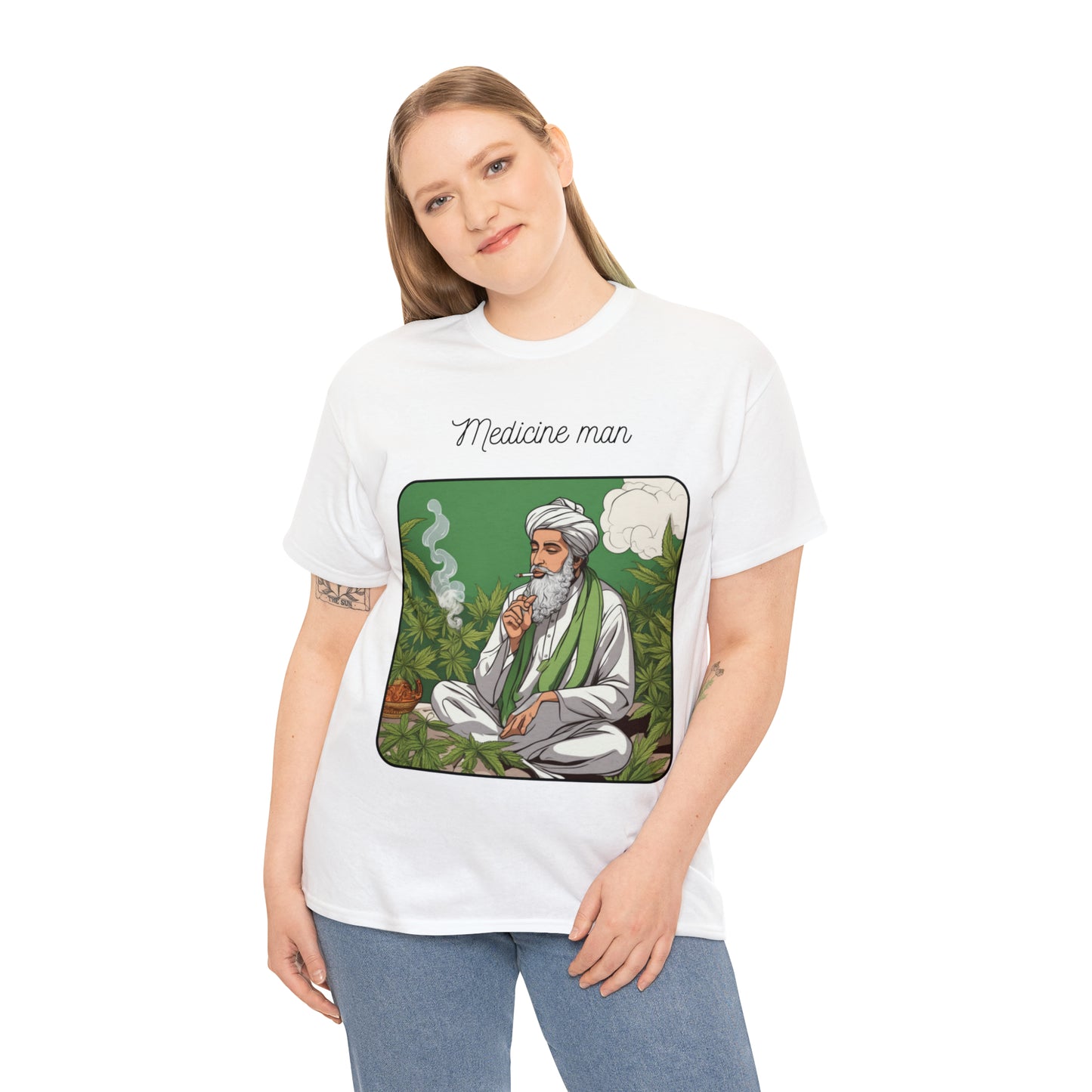 Unisex Heavy Cotton Tee Cannabis Enthusiast Medicine Woman Series No. 5