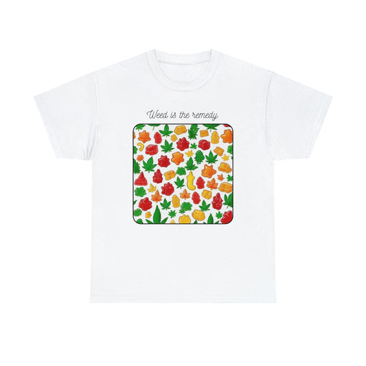 Unisex Heavy Cotton Tee Cannabis Enthusiast Series No. 20 Weed is The Remedy